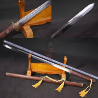 龙泉宝剑 正宗唐剑 一体钢打造简装诸刃剑 装饰礼品剑 刀 未开刃