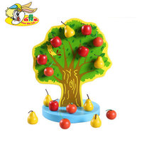 幼得乐磁铁快乐果园早教串串果树磁性苹果树幼儿童木制益智玩具