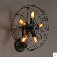 一灯设计师LoftRH美式乡村工业风个性创意工业电风扇卧室吸顶灯