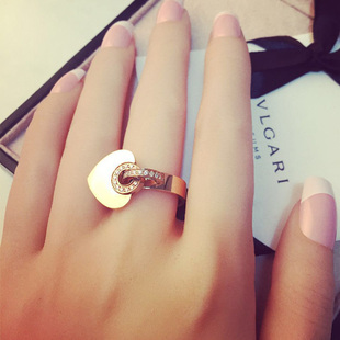 欧娜高档韩国欧美大牌玫瑰金钛钢戒指女款食指新款时尚饰品不褪色