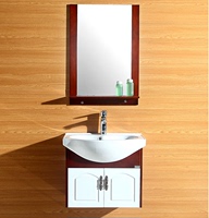 60CM高档橡木实木浴室柜悬挂式洗脸盆  小户型卫生间专用