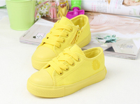 纯白黑天蓝黄色帆布鞋韩版女童男童板鞋户外运动鞋板鞋童鞋