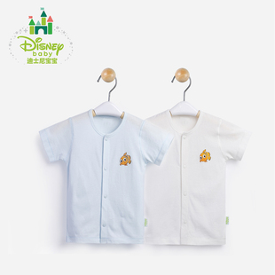 Disney/迪士尼爬服婴儿前开扣圆领短袖T恤2件装夏装152S669