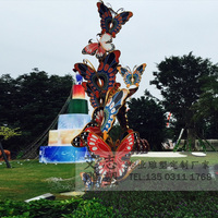 现代艺术蝴蝶造型不锈钢雕塑 校园雕塑景观雕塑 人物造型 可定制