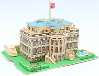 美国白宫 仿真建筑模型 3D立体木制拼图 儿童早教diy益智玩具