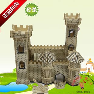 王子城堡 木制建筑仿真模型 木质3D立体拼图 儿童早教diy益智玩具