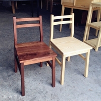 秋山匠人 北欧中式日式乡村风纯实木白蜡黑胡桃木榫卯餐椅子定制