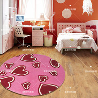热销简约时尚粉红色桃心圆形地毯电脑椅女孩卧室腈纶客厅床边床尾