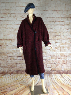 特 美国80年代vintage罕稀孤品 优雅简约100%厚羊毛长款大衣外套