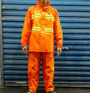 双层反光雨衣套装户外男女环卫所公路绿化工程消防机场橘黄色雨衣