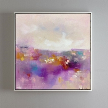 现代简约纯手绘紫气东来抽象油画样板房客厅卧室书房玄关装饰挂画