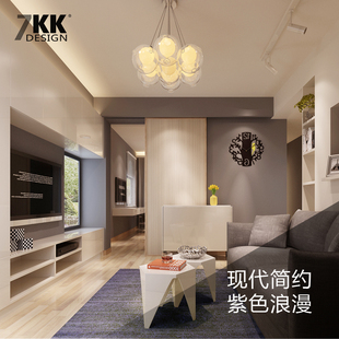 7kk设计上海小两房现代简约温馨婚房装修设计