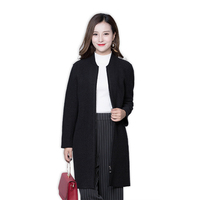 2016秋冬韩版休闲女装修身纯色长袖圈圈绒全羊毛外套开衫