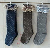 韩国正品代购儿童袜女童纯棉袜宝宝中筒袜学生袜子公主袜花边袜子
