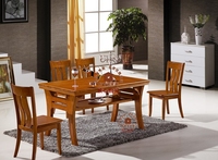 星秀阁家居 新款实木餐桌椅 一桌多椅 双层桌 长方橡木桌椅