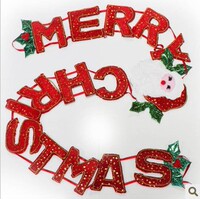 圣诞节装饰用品 字母拉条装饰门幅横拉条 Merry Christmas3个尺寸
