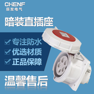 chenf 防水暗装 工业直插座 CF240 2P+E+N 400V 5P合藕连接器插座