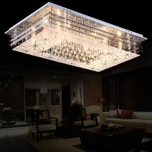 现代长方形led水晶灯吸顶灯客厅餐厅大堂灯饰具3568