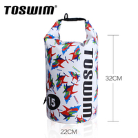 TOSWIM品牌 潮卡通鲨鱼游泳包 水桶包干湿分离 防水包 大号沙滩包