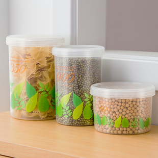日本原装进口家用零食密封保鲜罐塑料密封罐透明防潮防虫储物罐