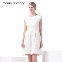玛丽安玛丽2015新女春装针织格纹无袖修身连衣裙