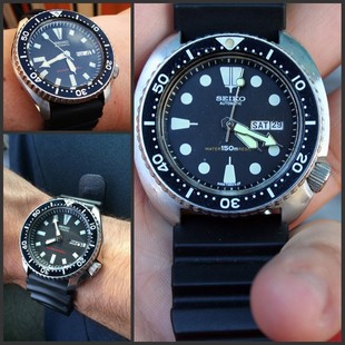 全球购精工水鬼腕表SEIKO SKX173潜水计时双显美版男自动机械手表