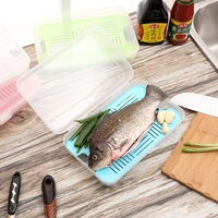 透明沥水塑料收纳盒冰箱冷藏冷冻生鲜果蔬鱼肉保鲜盒食物有盖收纳