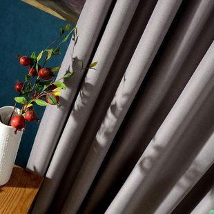北欧窗帘简约现代纯色高档亚麻窗帘加厚遮光隔热卧室客厅窗帘定制
