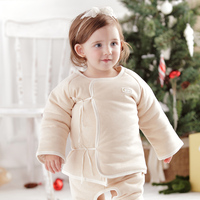 本色棉宝宝2015冬装新款圆领棉袄棉服男女婴儿衣服长袖条纹棉袄
