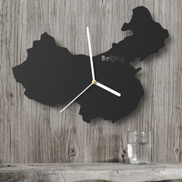 设计师的灯北欧简约现代客厅个性创意艺术静音时钟 世界地图挂钟
