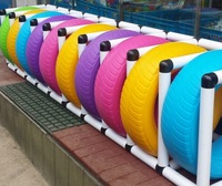 儿童多彩色塑料滚轮胎游戏幼儿园户外健身多功能滚圈钻洞感统玩具