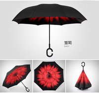 反向伞双层免持 2016新款汽车专用直杆伞 创意三代C型晴雨广告伞