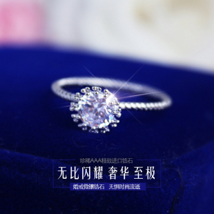 微镶钻锆石钻石精致低调奢华潮人必备韩国定制高贵女款戒指指环