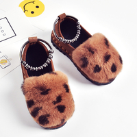 年冬季新款儿童豆豆鞋加厚保暖加绒毛毛鞋宝宝鞋小孩女童棉鞋