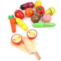 韩国 木质粘扣水果切切乐 儿童过家家玩具 木质磁铁魔术贴切切看