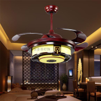豪华中式隐形吊扇灯风扇灯LED 书房餐厅客厅风扇吊灯仿复古典会所