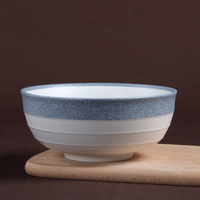 爱思家 日式雪花釉餐具创意陶瓷碗大汤碗和风条纹6.5寸大面碗17cm