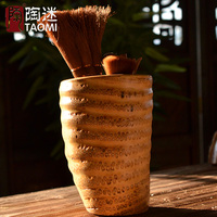 陶迷天然竹根雕笔筒竹子雕刻工艺品家居摆设花插文房用品竹艺术品
