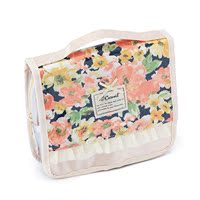 日本代购 少女cocoonist 水彩花丝绸可挂式手提化妆包收纳包