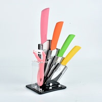 厂家直销 彩色厨房陶瓷刀六件套套刀 商务礼品氧化锆刀具