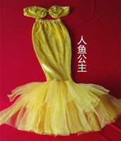 美人鱼服装 人鱼公主亮片纱裙儿童演出服摄影