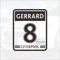 汽车改装个性车贴纸反光贴欧冠英超利物浦球星赛号标志 8号杰拉德