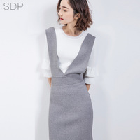 2016秋装韩版新款时尚质感细腻包臀背带连衣裙女装