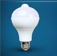 LED人体红外感应螺丝灯泡E27声光控楼道灯螺口声控灯泡人体控制灯