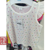 日本代购 西松屋 女宝宝无袖T恤 80-95cm 白色 五彩星
