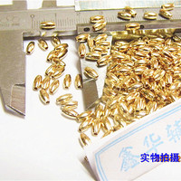 3X6mm手缝米形珠DIY材料 隔珠串珠辅料 ABS电镀珠 米珠 金色 银色