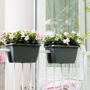 【骑栏盆40#】爱好荷兰进口巴萨系列阳台露台栏杆装饰塑料花盆