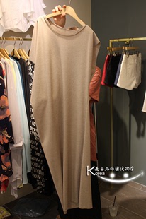 韩国实拍代购 东大门2015春夏女装 5月不对称设计气质无袖连衣裙
