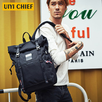 uiyi原创欧美潮牌双肩包男潮流时尚旅行背包大学生电脑包卷盖书包