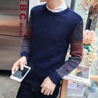 冬季男士毛衣韩版修身针织衫男装搭配衬衫青春流行时尚潮流羊毛衫